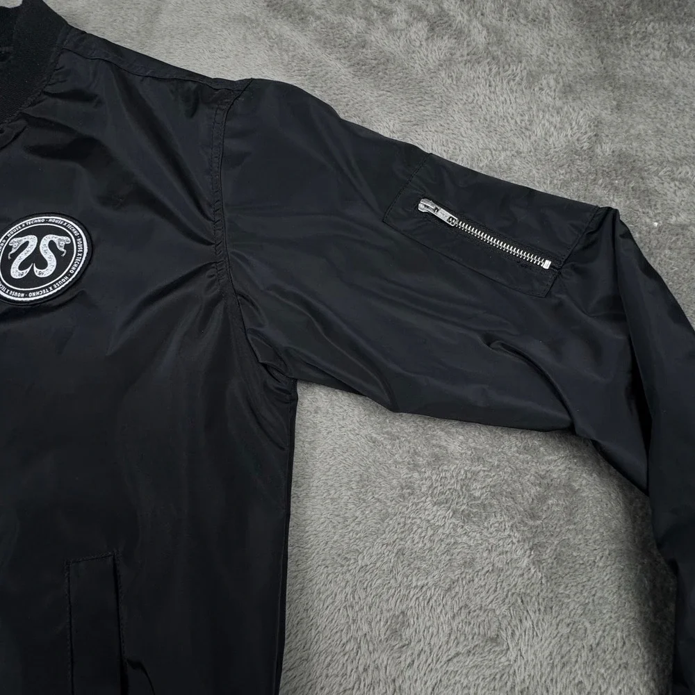 CRSSD Bomber Jacket Mens Size M Black Excellent House x Techno Festival Utility